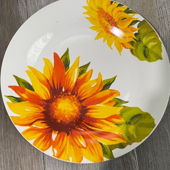 Royal Norfolk Sunflower Dinnerware Set - White and Orange 3 ps. - Picture 5 of 15